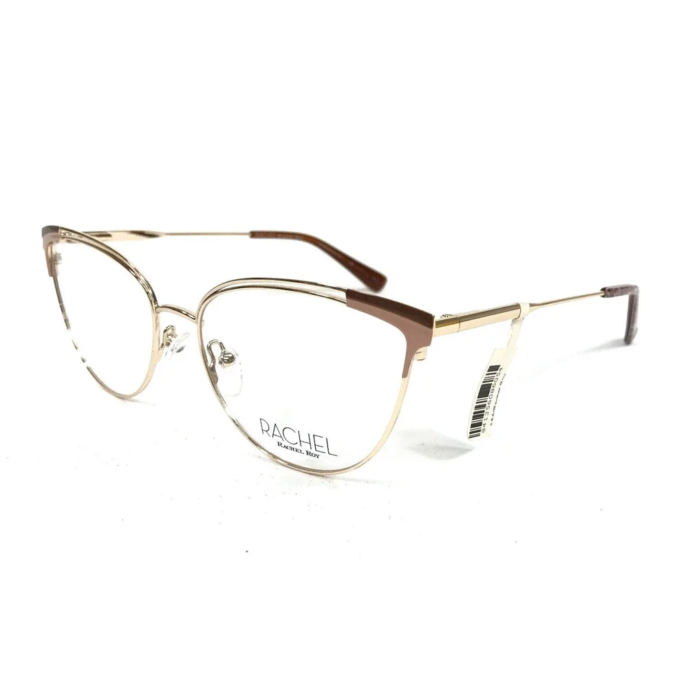 Rachel Roy Eyeglasses Frames ACHIEVE GOLD Rose Pink Cat Eye Full Rim 55-16-140